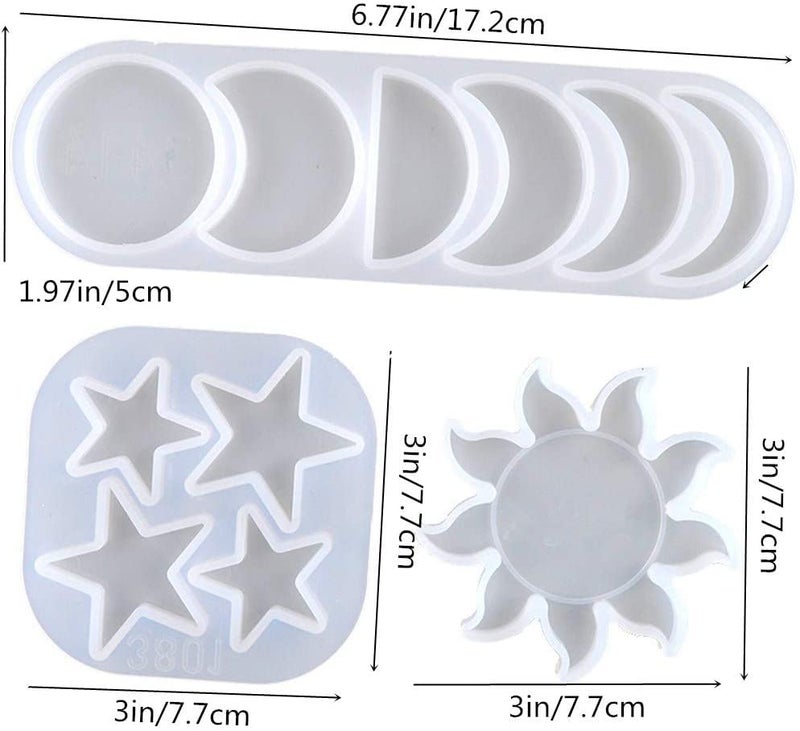 SNOOGG® Pack of 2 Silicone Moulds in Star Shape Each 4 Cavity for Epoxy Resin Art, DIY, Casting,Making Coaster, Home Decoration, Cup Mat and More .. - Image 5