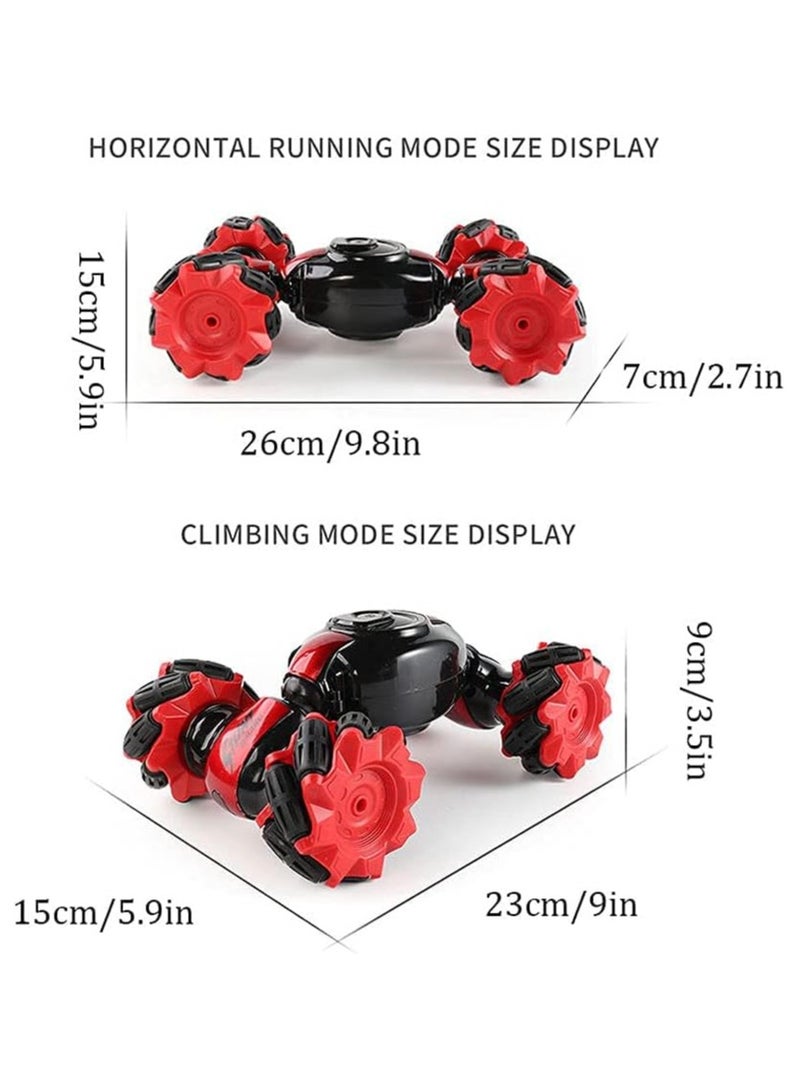 Watch Handle Dual Mode Special Effects Remote Control Car 45° Climbing All Terrain RC Vehicle 360-degree flip Double-Sided RC Truck Boy Girl Birthday Gift RC Buggy (Color : Red)  - Image 3