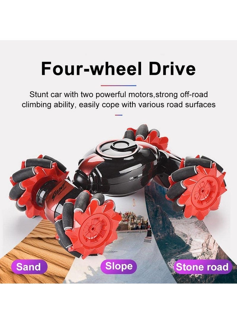 Watch Handle Dual Mode Special Effects Remote Control Car 45° Climbing All Terrain RC Vehicle 360-degree flip Double-Sided RC Truck Boy Girl Birthday Gift RC Buggy (Color : Red)  - Image 4