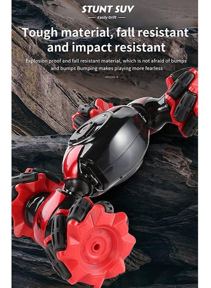 Watch Handle Dual Mode Special Effects Remote Control Car 45° Climbing All Terrain RC Vehicle 360-degree flip Double-Sided RC Truck Boy Girl Birthday Gift RC Buggy (Color : Red)  - Image 5