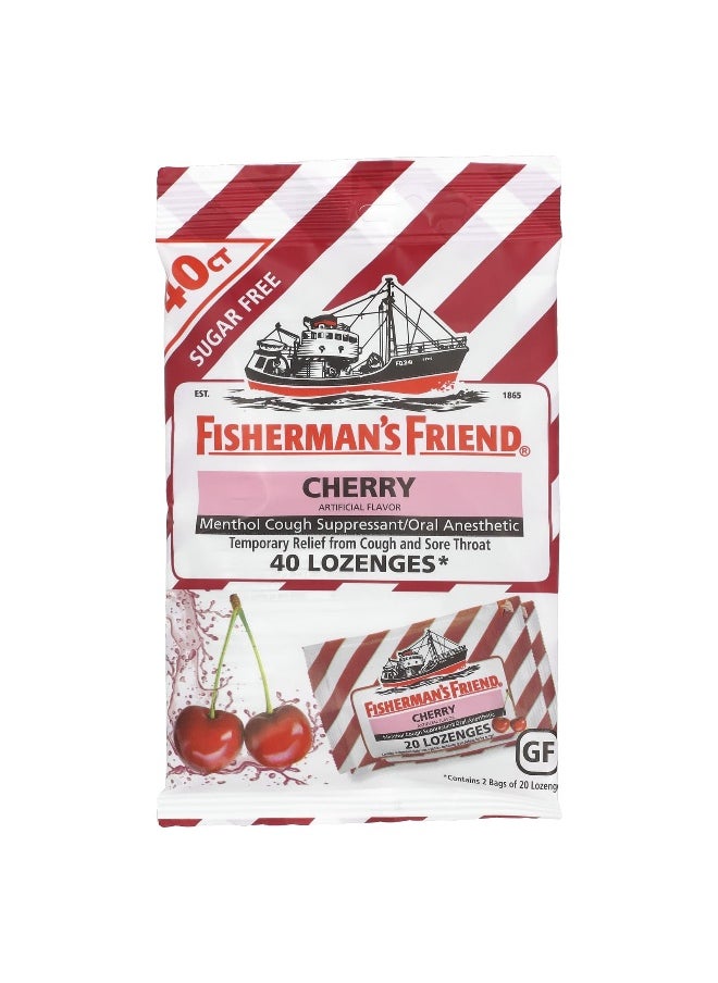 FISHERMAN'S FRIEND Fisherman's Friend, Menthol Cough Suppressant Lozenges, Sugar Free, Cherry, 40 Lozenges  - Image 1