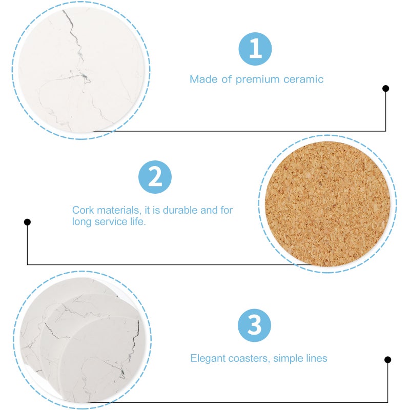 4pcs Absorbent Ceramic Table Mats Round Drink - Image 4
