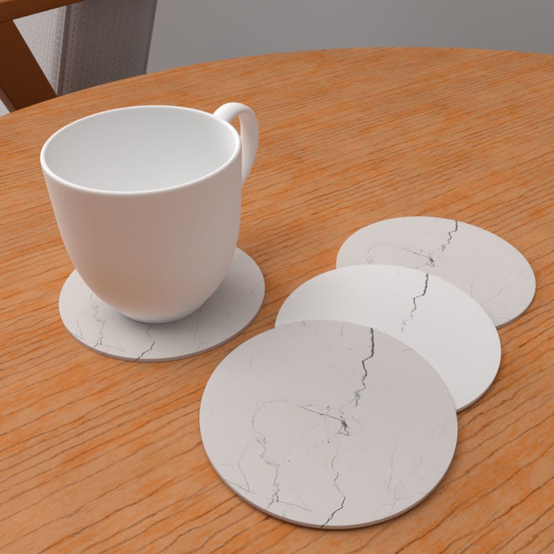 4pcs Absorbent Ceramic Table Mats Round Drink - Image 1