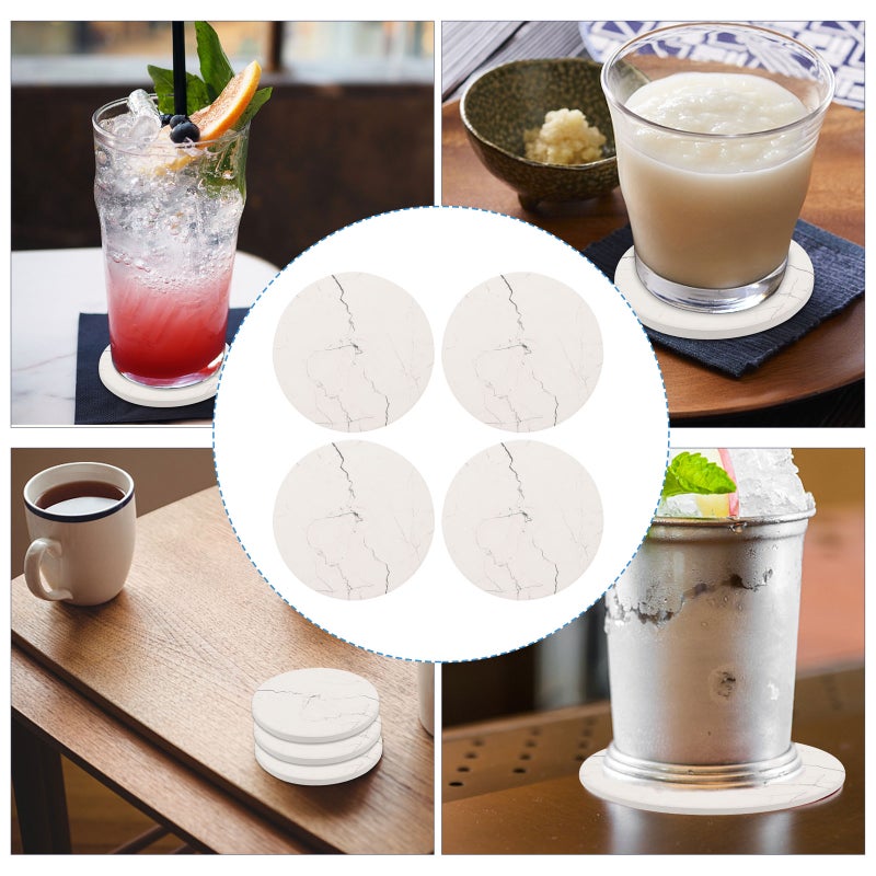4pcs Absorbent Ceramic Table Mats Round Drink - Image 2