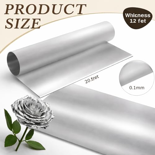 Yaocom 1 Roll Aluminum Metal Crafts DIY Foil 12 Inch x 20 ft x 01 mm Thick for Art Project Aluminum Flashing Roll Wide Sheet Multipurpose Metal Sheets for DIY and Crafting Projects Silver - Image 3