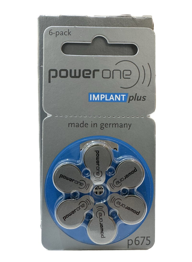 PowerOne Power One IMPLANT PLUS Zinc Air Hearing Aid Batteries Size 675 - Image 2