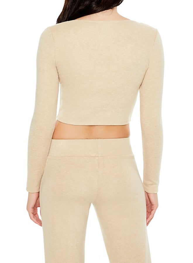 FOREVER 21 V-Neck Long-Sleeve Crop Top - Image 3