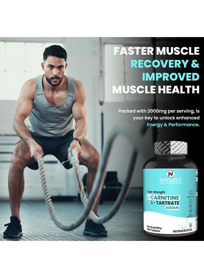 NATURYZ Triple Strength L-Carnitine L-Tartrate 2000MG Converts Fat into Energy | Cellular Energy & Endurance | Athletic Performance | Cutting Supplement - 60 Tablets - Image 5