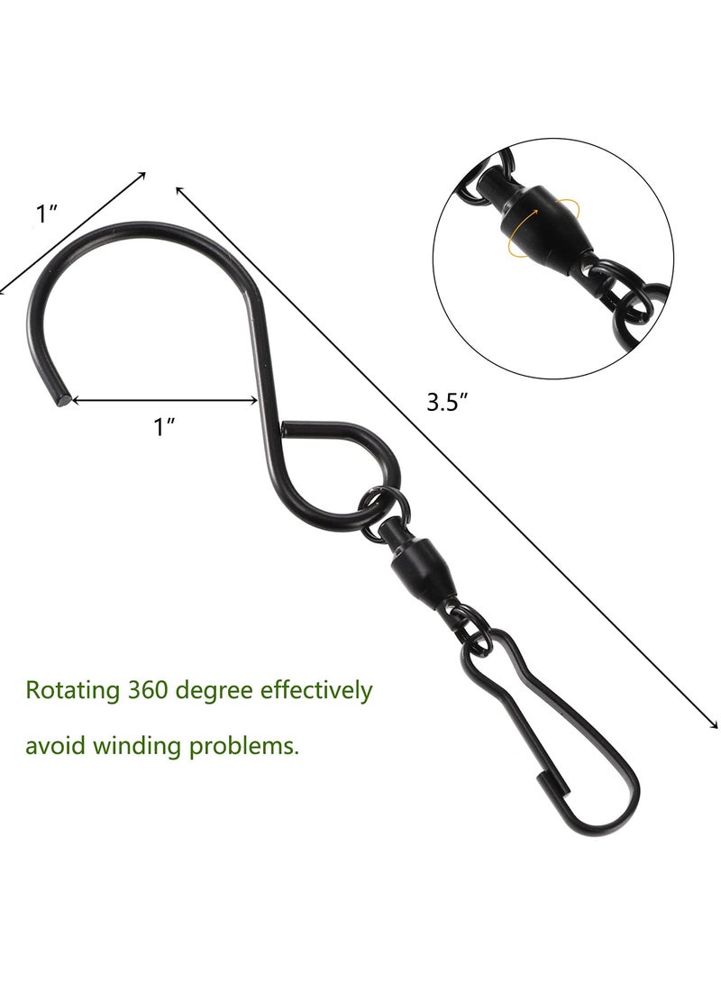 30 Pack Swivel Hooks Clips, Stainless Steel S Hooks, Ideal for Hanging Wind Spinners, Wind Chimes, Bird Feeders, Crystal Twisters, Perfect for Garden, Party Supplies, Black - Image 4