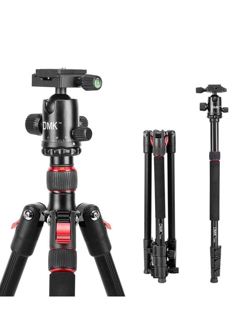 DMK Power - T264 Tripod 67inch 170cm 2 in 1 Tripod and Monopod Lightweight Portable Tripod for SLR DSLR Cameras with Tripod bag and Mobile holder Load up to 5Kg - Image 1