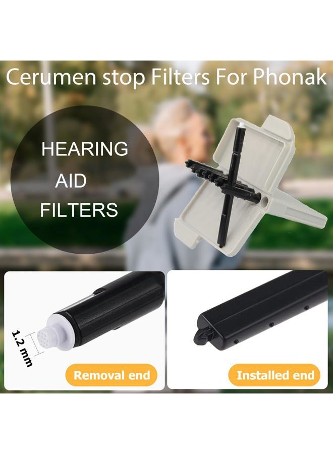 Phirunty (80 Pcs) Cerustop Wax Guard Filters for Hearing Aids Supplies, Hearing Aid Wax Filters Fit Resound, Phonak,Widex and Unitron, Hearing Aids Replacement Parts Cleaning Kit - Image 2