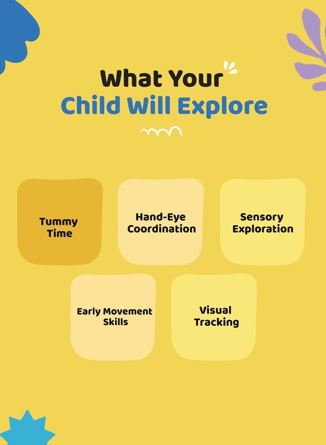 Haplap Kit Tummy Time Mat-High Contrast Visual Stimulation Cloth for Babies - Soft Sensory Activity Mat with Crinkle Tags | Early Learning Toy Black & White Baby Toy 0-1 Year - Image 3