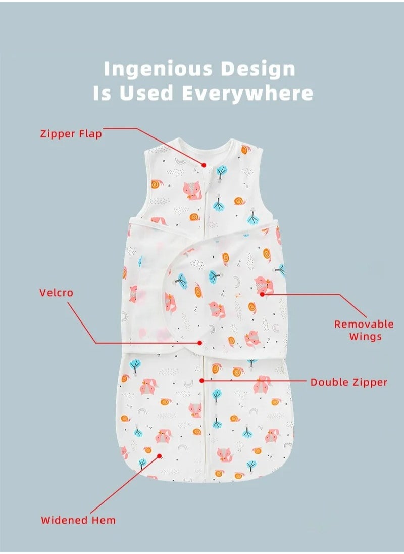 MIXDE 6 PCS Newborn Sleepsack Swaddle Blanket Baby Swaddling Wrap Infant Babies Sleeping Bag with Hat and Anti-grasping Gloves for Boy Girl Soft Cotton Sleep Sack  - Image 4