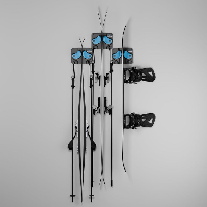 Gravity Grabber - Ultimate Ski & Snowboard Wall Rack | Secure, Non-Slip Storage | Fits Any Ski/Board | Garage Organization | Ski Storage Rack | Snowboard Storage Rack | Winter Gear Organizer | 3 Pck - Image 2