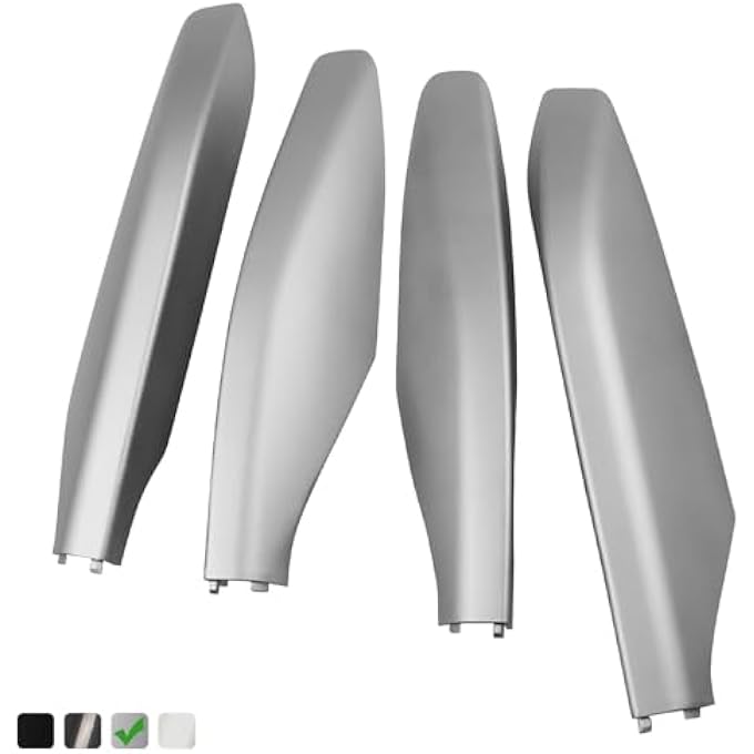 rayihni Roof Rack Rail Leg End Cover Shell 4pcs (Silver) Compatible with Toyota Land Cruiser Prado 120 Lexus GX470 2003-2009 Replaces 63491-60060-A0 63492-60040-A0 Front Rear Left Right Side - Image 1