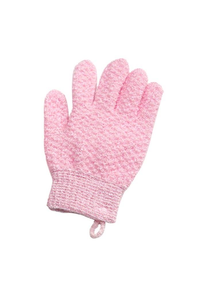 تنظيف عميق قفازات حمام تقشير - نايلون ثقيل النسيج دش مسك لإزالة الجلد الميت - آلة غسل مع حلقة معلقة (1 زوج، الوردي) - Image 3