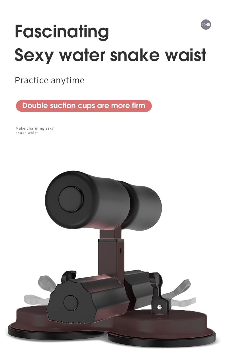 SILENCIO Upgraded Double Suction Cups Sit Up Bar,Portable Sit-Up Assistant Device,Fixed Foot Abdominal Muscle Trainer Device, Portable Sit Up Bar with Foam Padded for Floor, Abs Home Workout (Black) - Image 4