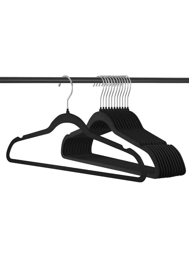 ManGotree 10-Pack Black Non-Slip Velvet Hangers 45cm With 360 Degree Rotatable Hook - Durable & Slim - Non Slip Hangers for Coat Hangers - Pant Hangers - Image 5