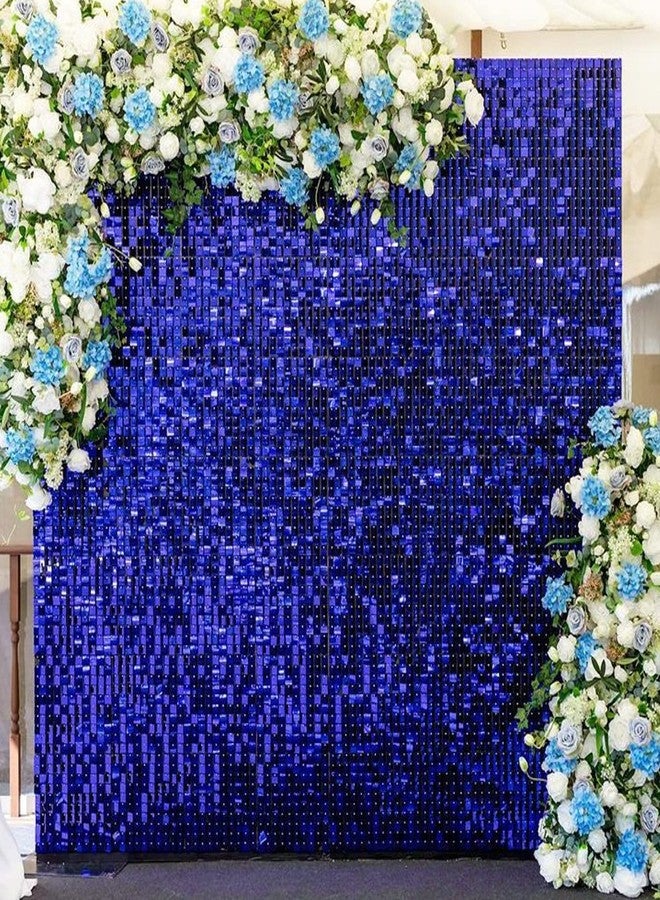 COKAOBE Blue Shimmer Wall Backdrop, 24PCS Square Sequin Shimmer Backdrop Panel, Photo Backdrops for Birthday, Anniversary, Wedding, Graduation & Bachelorette Party Decoration - Image 5