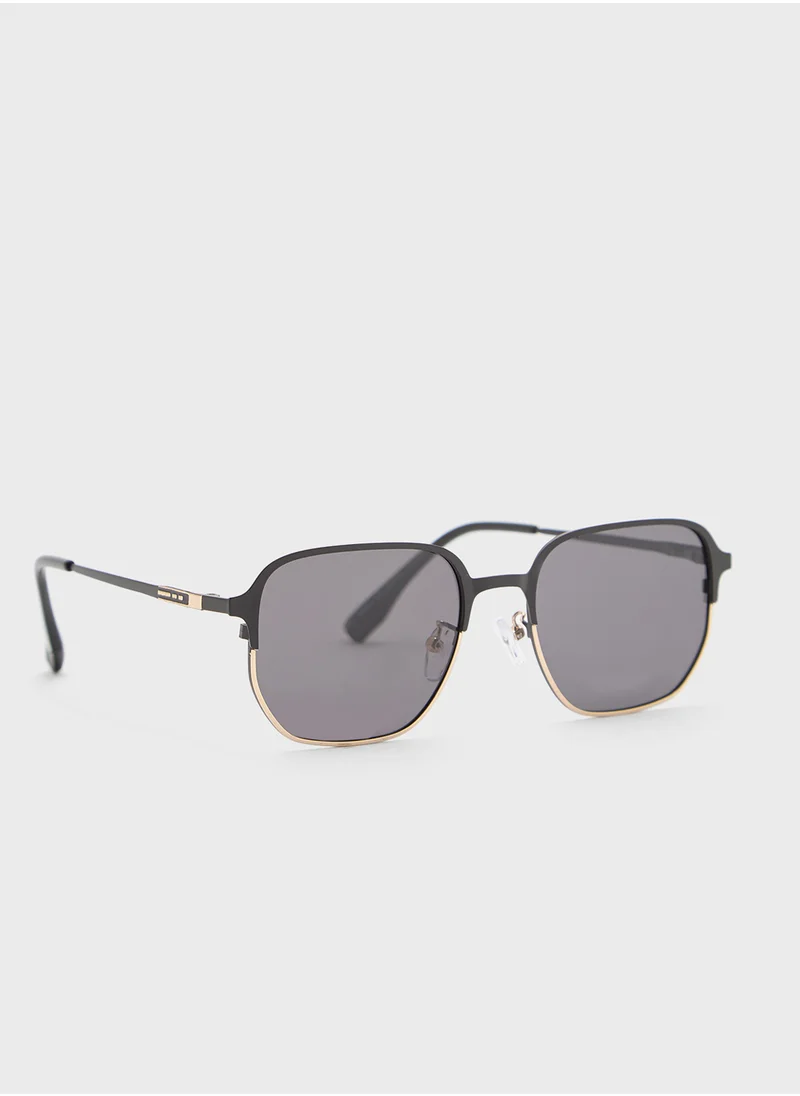 روبرت وود Polarized Lens Square Aviator Sunglasses