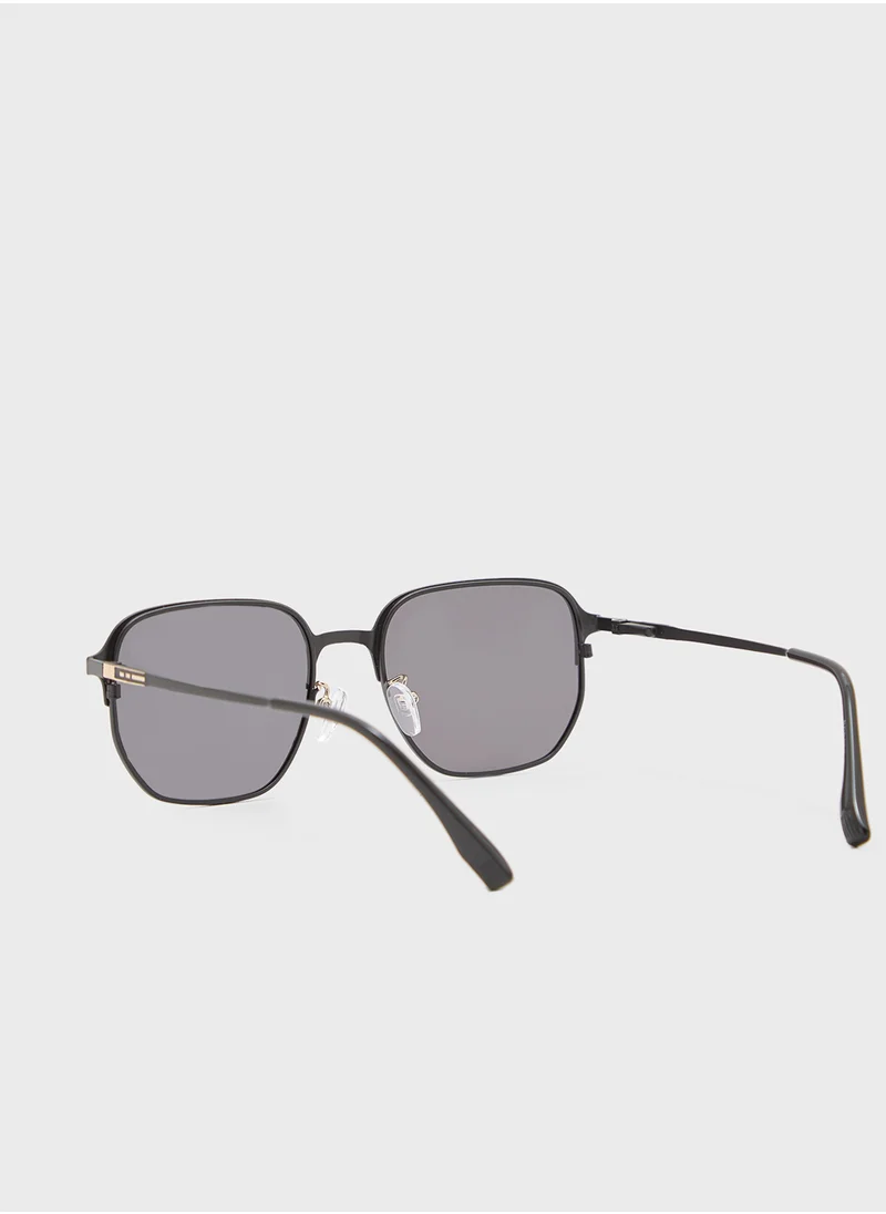 Robert Wood Polarized Lens Square Aviator Sunglasses