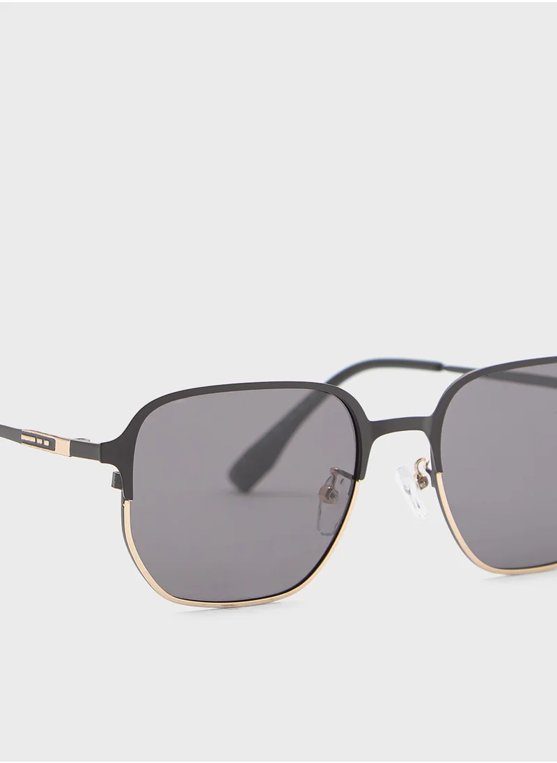 Robert Wood Polarized Lens Square Aviator Sunglasses