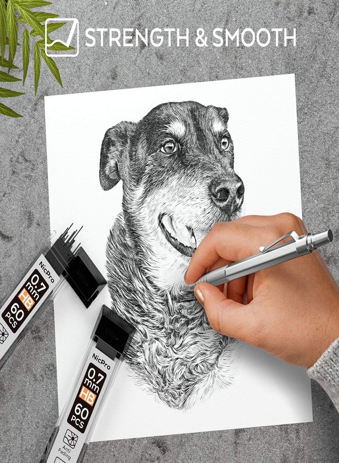 Nicpro Pack of 600 Pencil Leads 0.7 mm HB, 0.7 mm Shatterproof Leads for Mechanical Pencils, Writing, Drawing, 60 Pieces/Tins, 10 Tins - Image 5