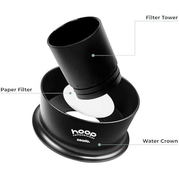 Ceado Hoop Filter Coffee Maker AwardWinning Radial Infusion Brewer For Effortless FullBodied Extraction With NoBypass Manual Drip Portable Coffee Maker Ghost - Image 3