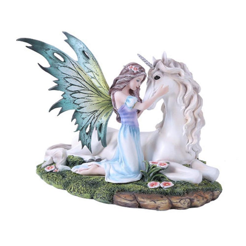 Pacific Giftware Pacific Giftware Fairy Princess with Unicorn Statue Meadow Flowers Fairyland Legends Collection 