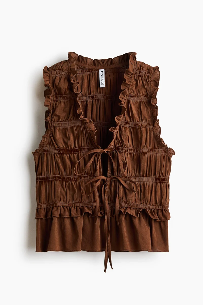 H&M Tie-detail smocked top