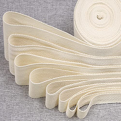Warmadorn 1 Inch Cotton Twill Tape Ribbon 55 Yard, Soft Natural Webbing Tape Roll Herringbone Bias Tape for Sewing DIY Crafts Home Decor, Beige - Image 5