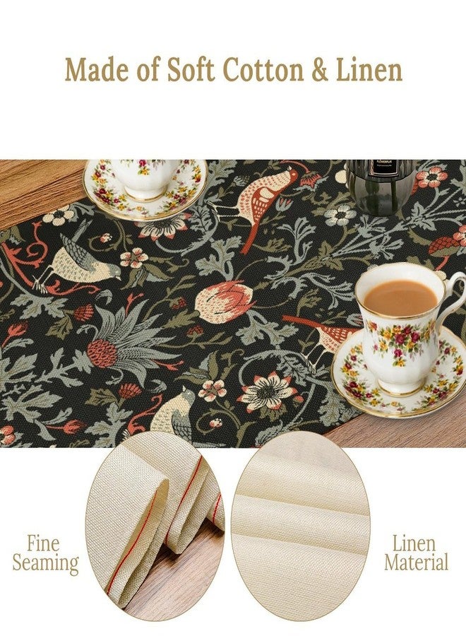 LIZIMI William Morris Plant Table Runner for Table Decor, Art Vintage Botanical Flower Rustic Floral Printed for Kitchen Dining Room Office Farmhouse Party Holiday Decorate 13" x 36" - Image 3
