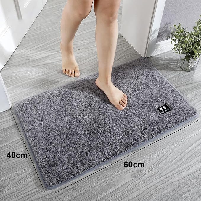 Zerolex Super Soft Microfiber AntiSkid Bath Mat Bath Mat Door Mat Floor Mat Doormat Bathroom Mat Carpet Super Absorbent Soft Carpet 60 x 40 cm Multicolor - Image 3