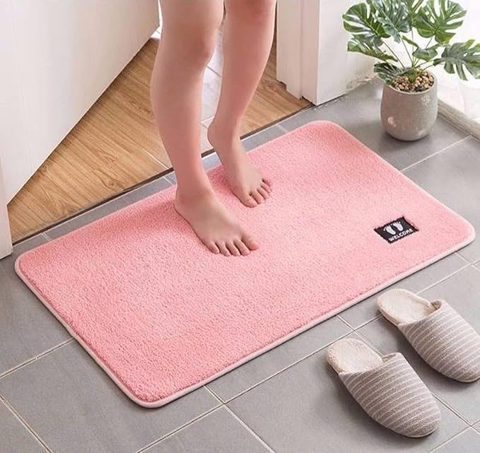 Zerolex Super Soft Microfiber AntiSkid Bath Mat Bath Mat Door Mat Floor Mat Doormat Bathroom Mat Carpet Super Absorbent Soft Carpet 60 x 40 cm Multicolor - Image 2