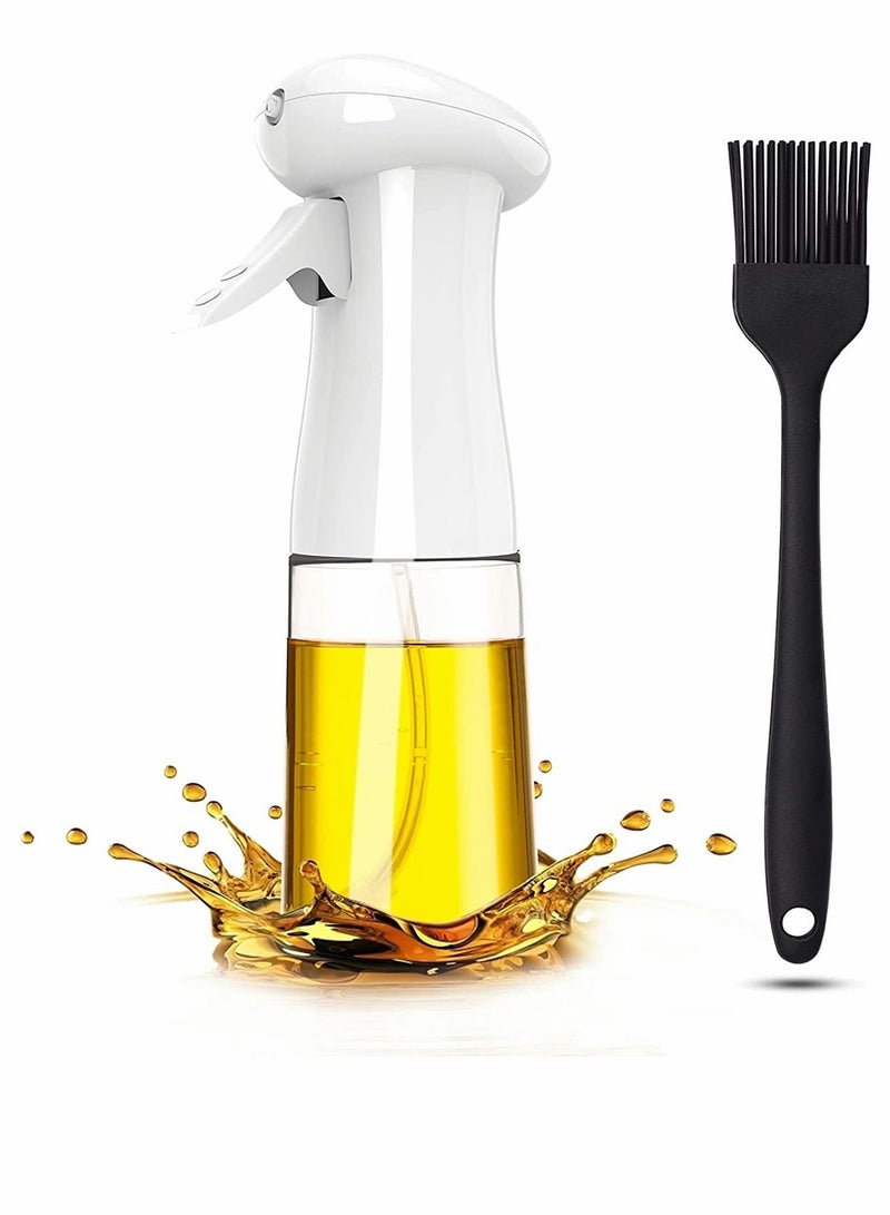 Excefore Olive Oil Sprayer Mist, Spray Bottle for Kitchen Cooking Baking BBQ Grilling, 7.1oz Capacity Oil Mister Refillable Easy Control with Brush for Baking, BBQ, Salad, Frying, 2 Pack White - Image 1