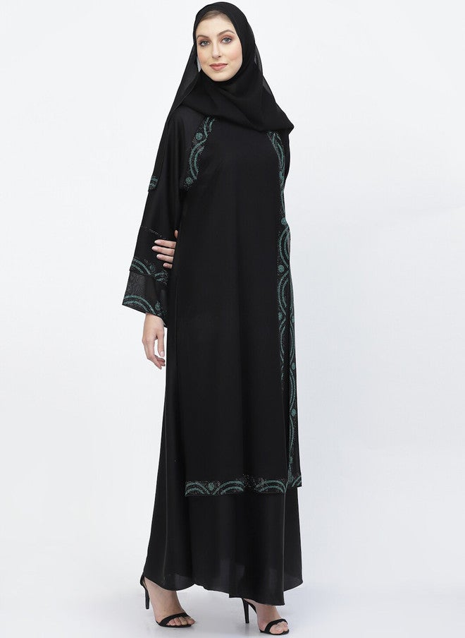 Arrabi برقع عرابي مزين بالتفاصيل مع وشاح - Image 3