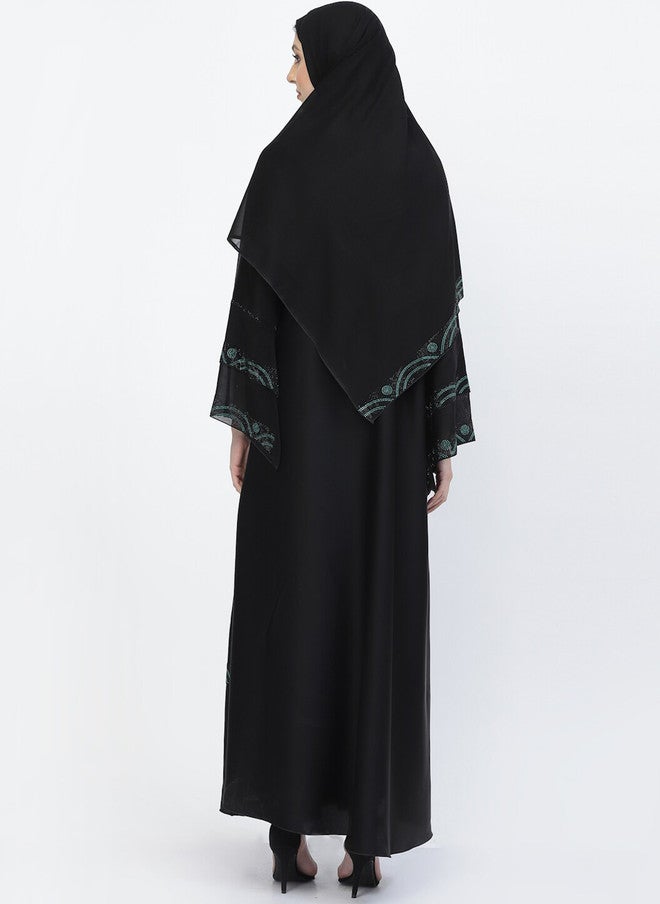 Arrabi برقع عرابي مزين بالتفاصيل مع وشاح - Image 4