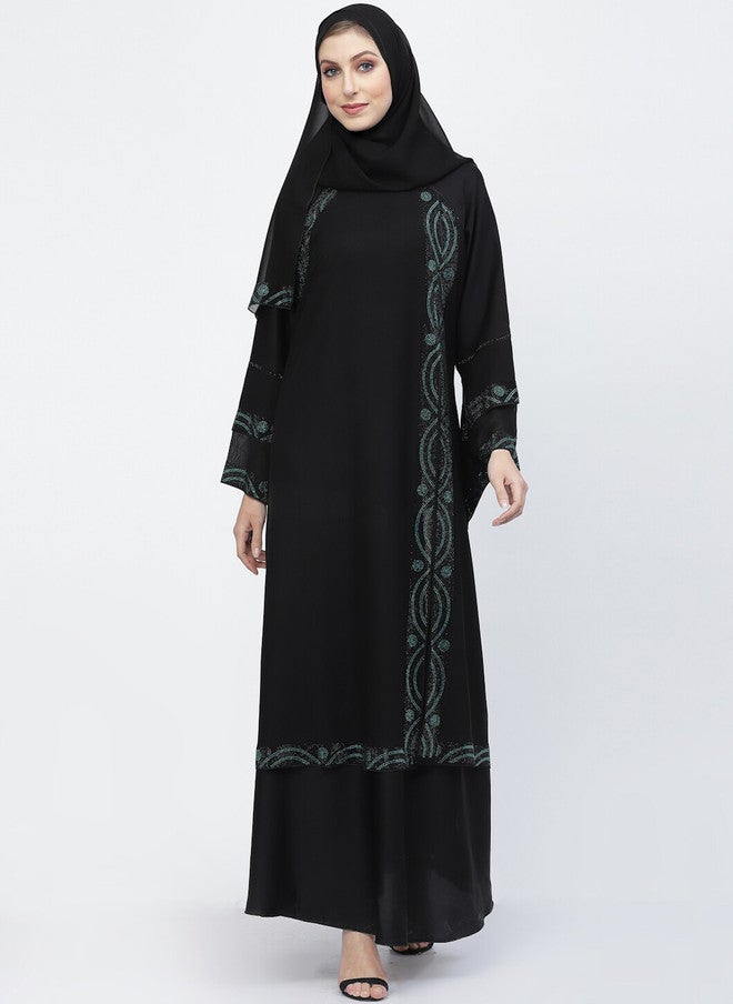 Arrabi برقع عرابي مزين بالتفاصيل مع وشاح - Image 1