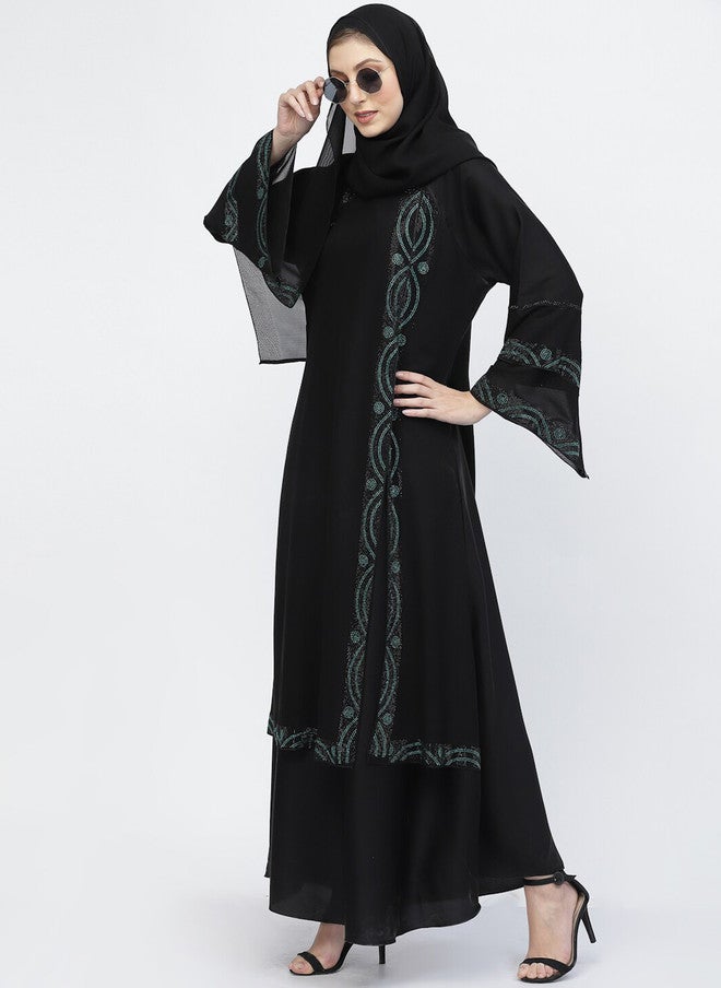 Arrabi برقع عرابي مزين بالتفاصيل مع وشاح - Image 5