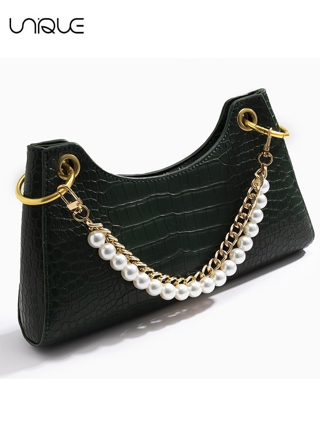 Unique Handbag Imitation Pearl Chain, Replacement Chain Accessories, DIY Round Handbag Purse Straps Shoulder with Metal Buckles 9.5" 24cm - Golden - Image 5