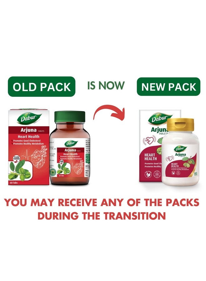 DABUR Arjuna Tablets - 60 Tabs | Promotes Heart Health | Manages Cholesterol Level | Promotes Healthy Metabolism,Pack of 1 - Image 2