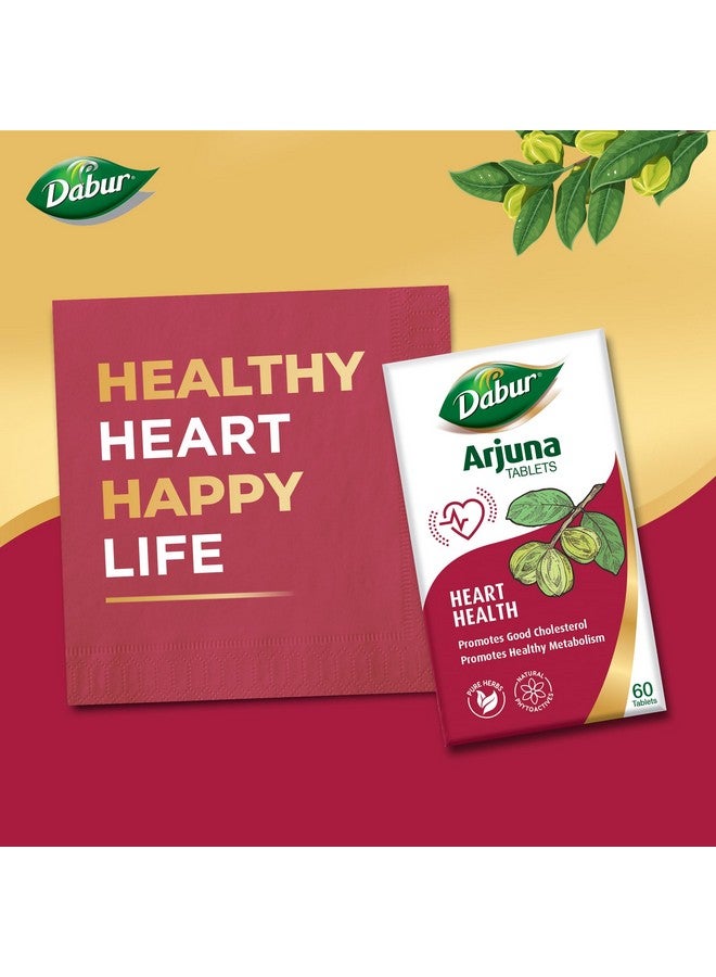 DABUR Arjuna Tablets - 60 Tabs | Promotes Heart Health | Manages Cholesterol Level | Promotes Healthy Metabolism,Pack of 1 - Image 3