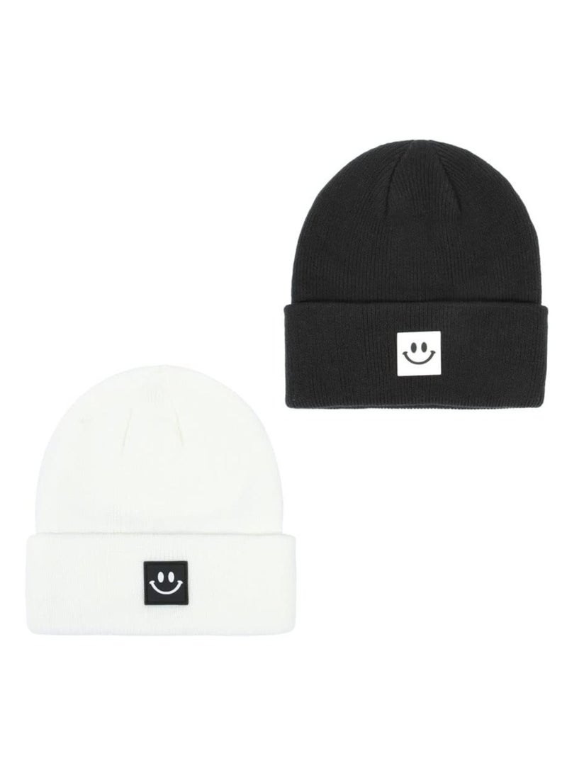 Cozy Winter Beanie Hats for Kids 2 Pack Soft Warm Knitted Caps for Boys and Girls 3 to 8 Years - Image 2