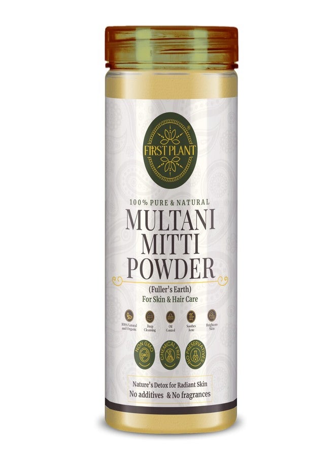 First Plant Multani Mitti Powder for Face Pack & Glowing Skin | 100% Pure Fuller's Earth Clay for Acne, Tan Removal & Oil Control | Natural Herbal Face Mask 250g - Image 1
