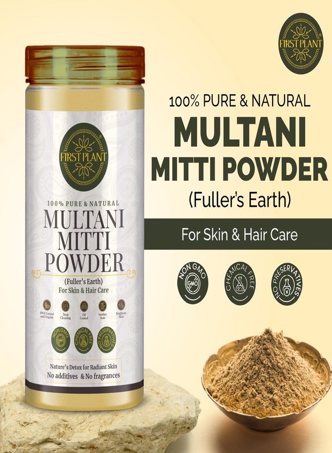 First Plant Multani Mitti Powder for Face Pack & Glowing Skin | 100% Pure Fuller's Earth Clay for Acne, Tan Removal & Oil Control | Natural Herbal Face Mask 250g - Image 2