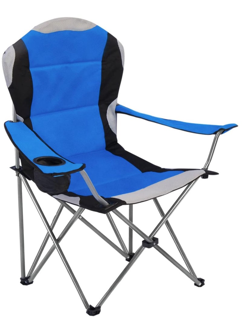 GO2CAMPS Folding Camping Chair with Cup Holder Heavy Quality-Blue | Sadu Chair | Foldable Chair | Garden Chair | Fishing Chair | Travel Chair | Picnic Chair - Image 1