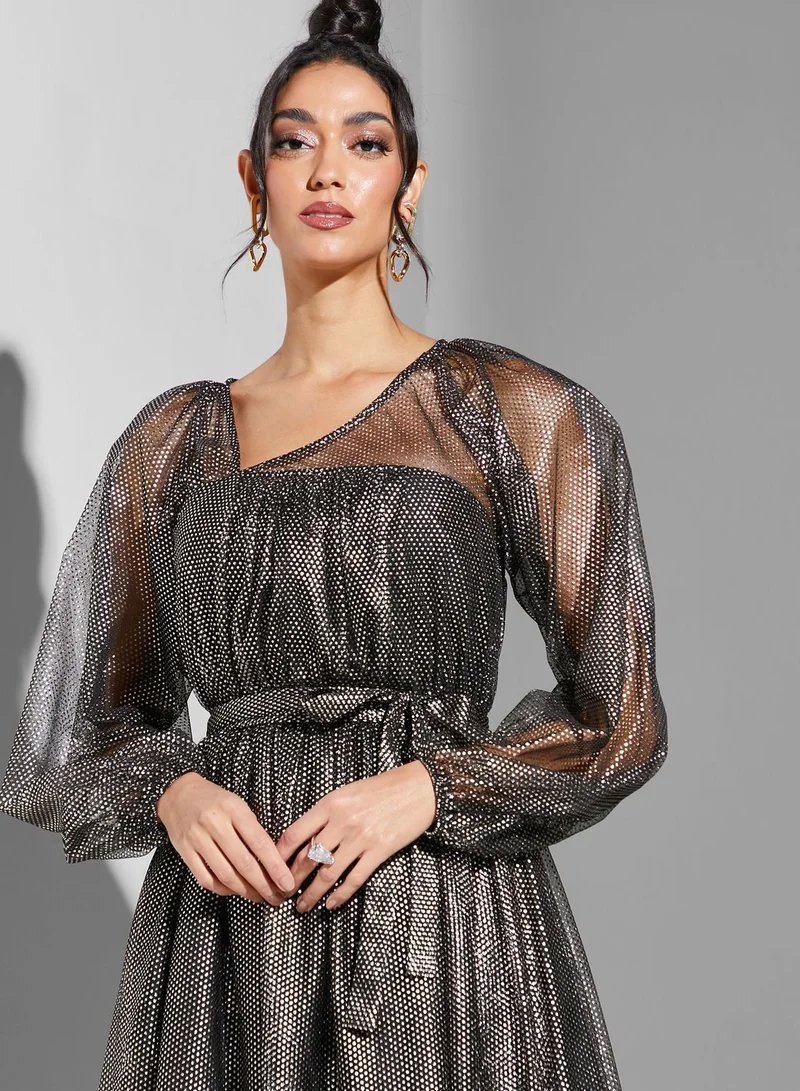 Namshi x Metallic A-Line Dress