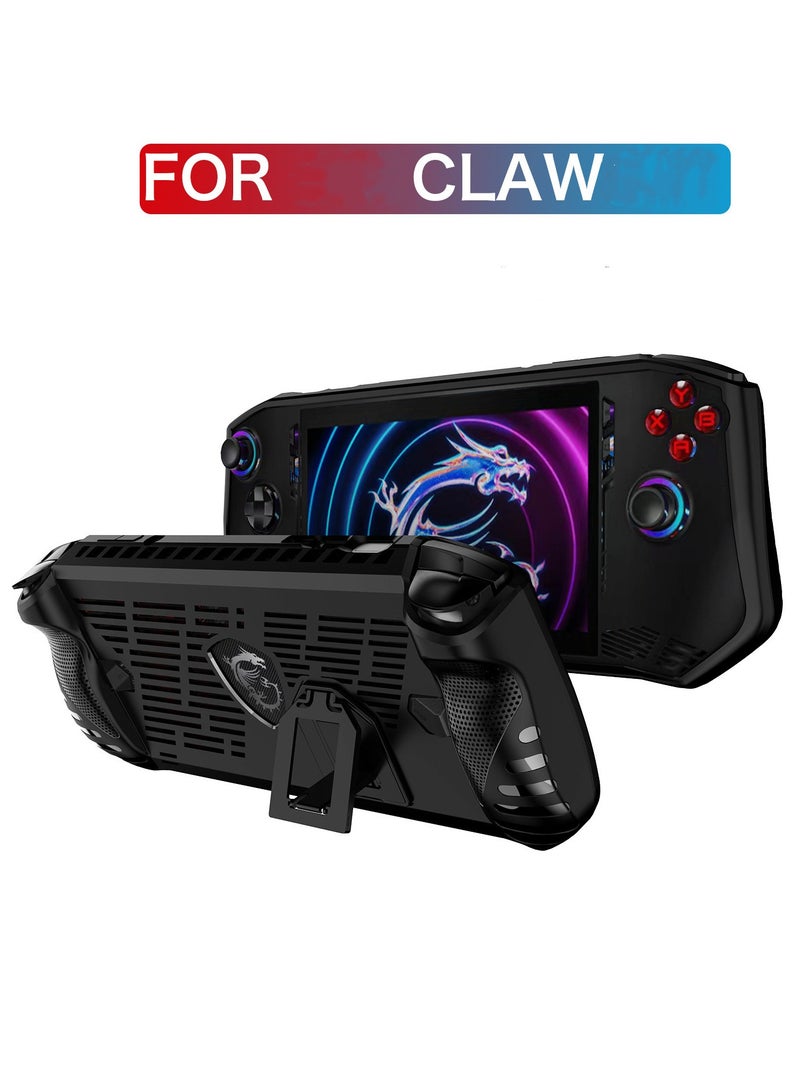 Case For MSI Claw A1M 7 Inch with Kickstand TPU Grip Shock Anti-Scratch Protective Cover Game Machine Accessories (Black) - Image 1