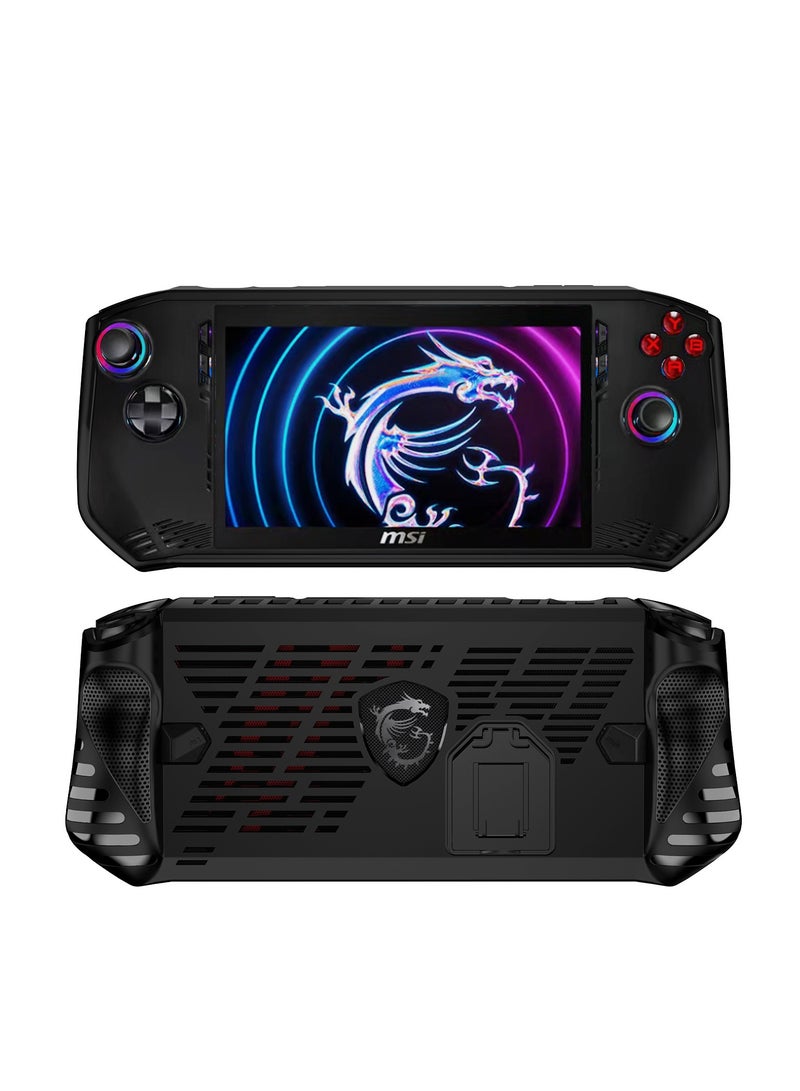 Case For MSI Claw A1M 7 Inch with Kickstand TPU Grip Shock Anti-Scratch Protective Cover Game Machine Accessories (Black) - Image 2