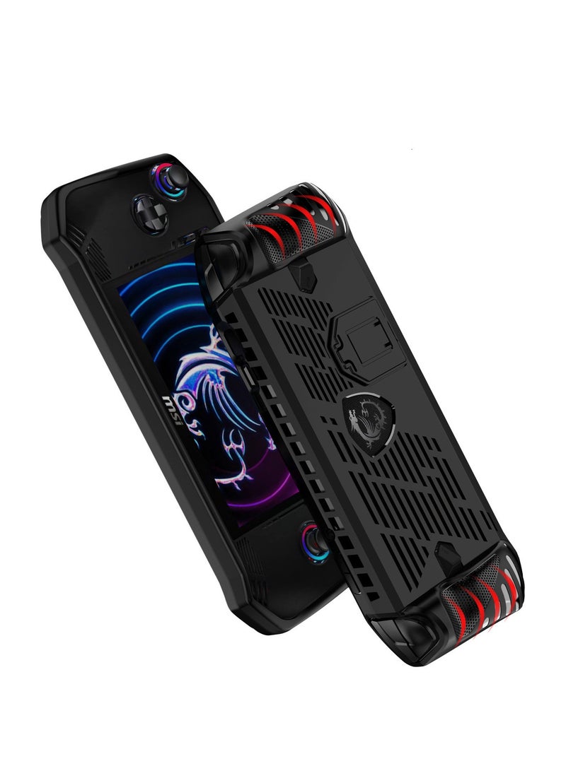 Case For MSI Claw A1M 7 Inch with Kickstand TPU Grip Shock Anti-Scratch Protective Cover Game Machine Accessories (Black) - Image 5